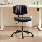 Armless Office Chair - PU Leather - Single Seater