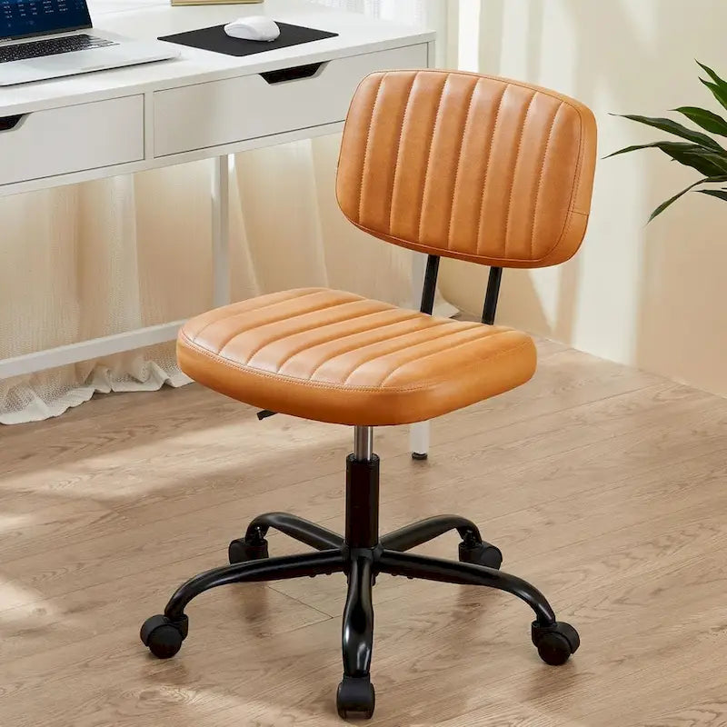 Armless Office Chair - PU Leather - Single Seater