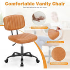 Armless Office Chair - PU Leather - Single Seater