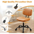 Armless Office Chair - PU Leather - Single Seater