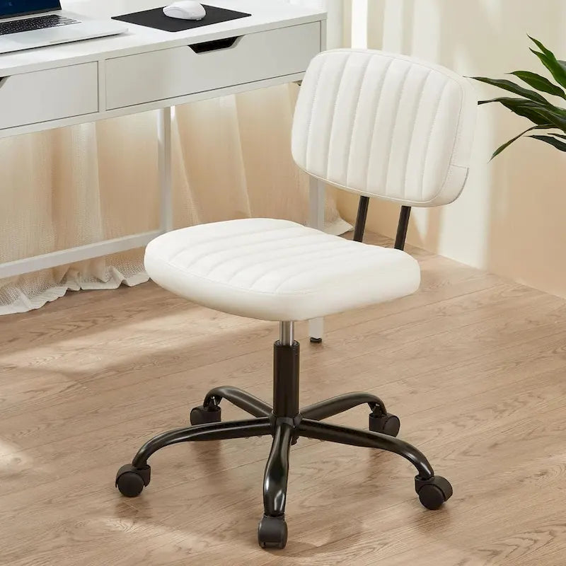 Armless Office Chair - PU Leather - Single Seater