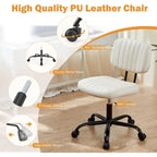 Armless Office Chair - PU Leather - Single Seater