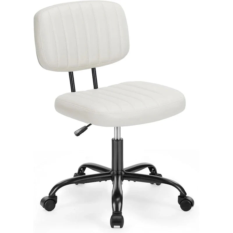 Armless Office Chair - PU Leather - Single Seater