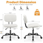 Armless Office Chair - PU Leather - Single Seater