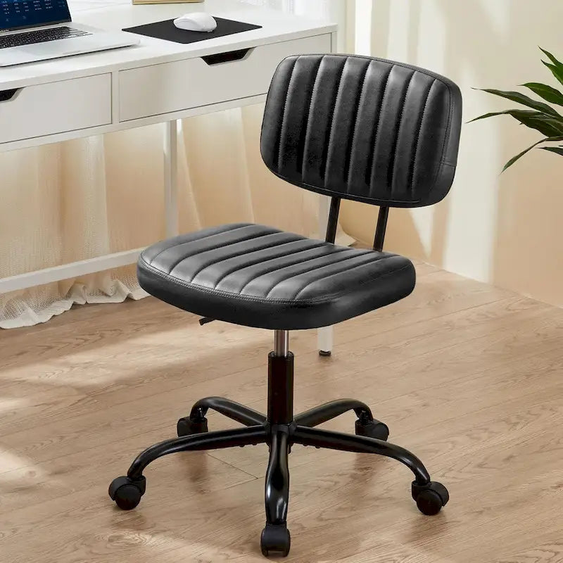 Armless Office Chair - PU Leather - Single Seater