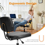 Armless Office Chair - PU Leather - Single Seater