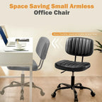 Armless Office Chair - PU Leather - Single Seater