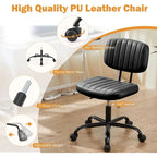 Armless Office Chair - PU Leather - Single Seater