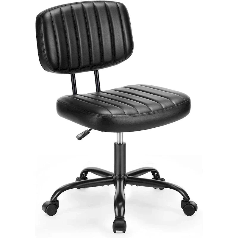 Armless Office Chair - PU Leather - Single Seater
