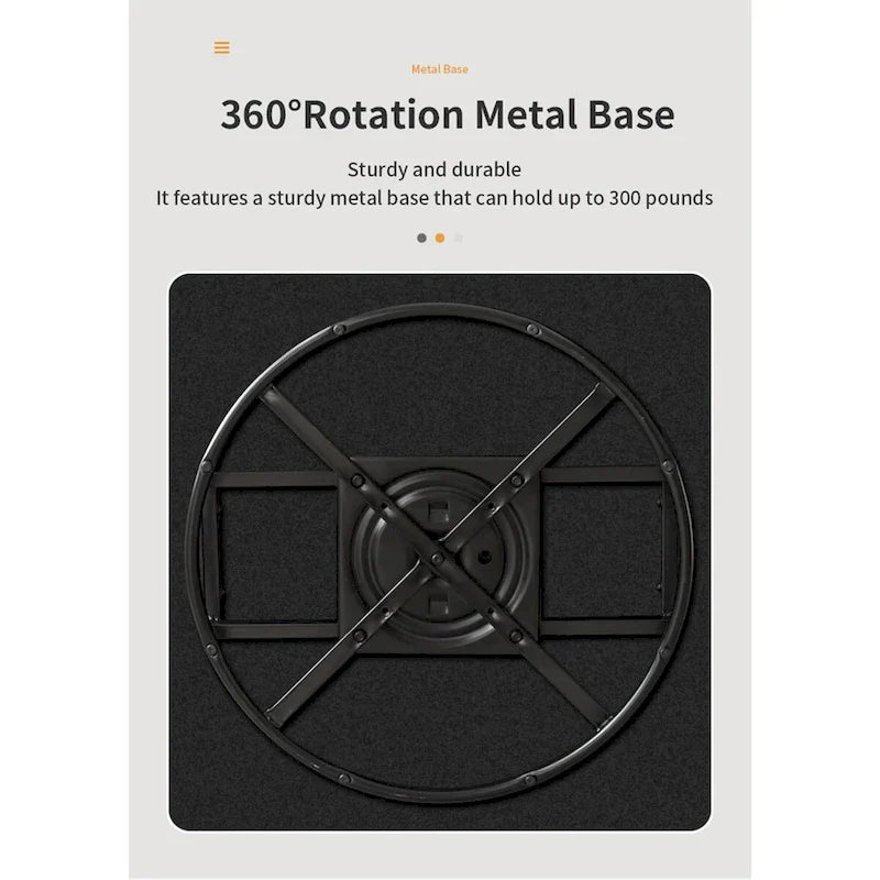 Grey Swivel Accent Chair - Linen Blend with Black Metal Base