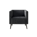 Black Velvet Upholstered Accent Chair with Metal Legs