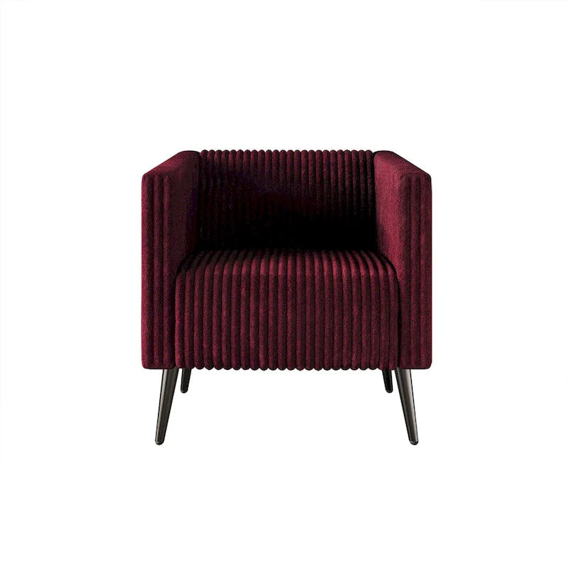 Black Velvet Upholstered Accent Chair with Metal Legs