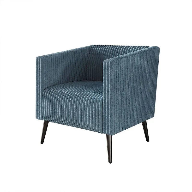 Black Velvet Upholstered Accent Chair with Metal Legs