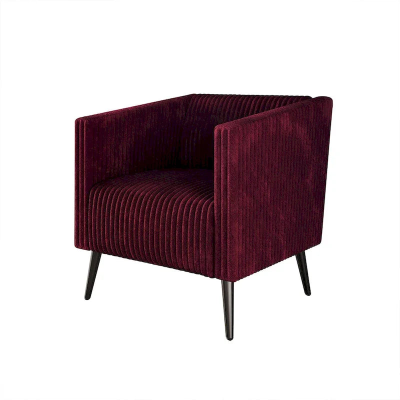 Black Velvet Upholstered Accent Chair with Metal Legs