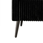 Black Velvet Upholstered Accent Chair with Metal Legs