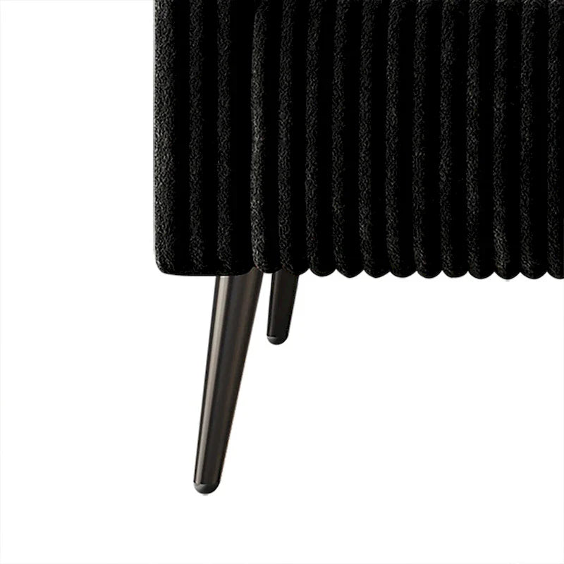 Black Velvet Upholstered Accent Chair with Metal Legs