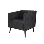 Black Velvet Upholstered Accent Chair with Metal Legs