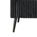 Black Velvet Upholstered Accent Chair with Metal Legs