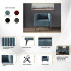 Black Velvet Upholstered Accent Chair with Metal Legs