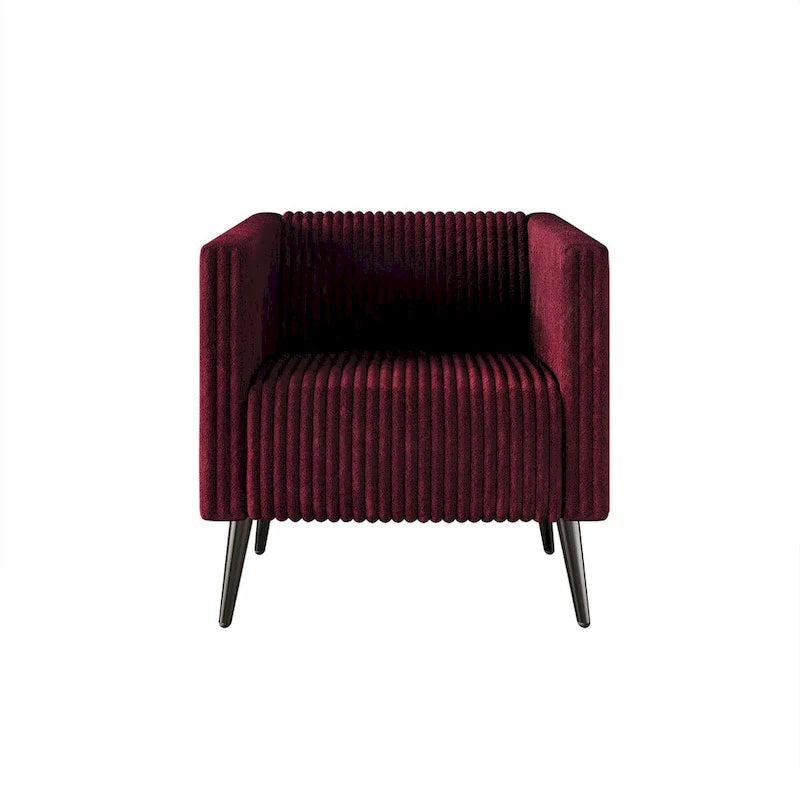 Black Velvet Upholstered Accent Chair with Metal Legs