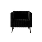 Black Velvet Upholstered Accent Chair with Metal Legs