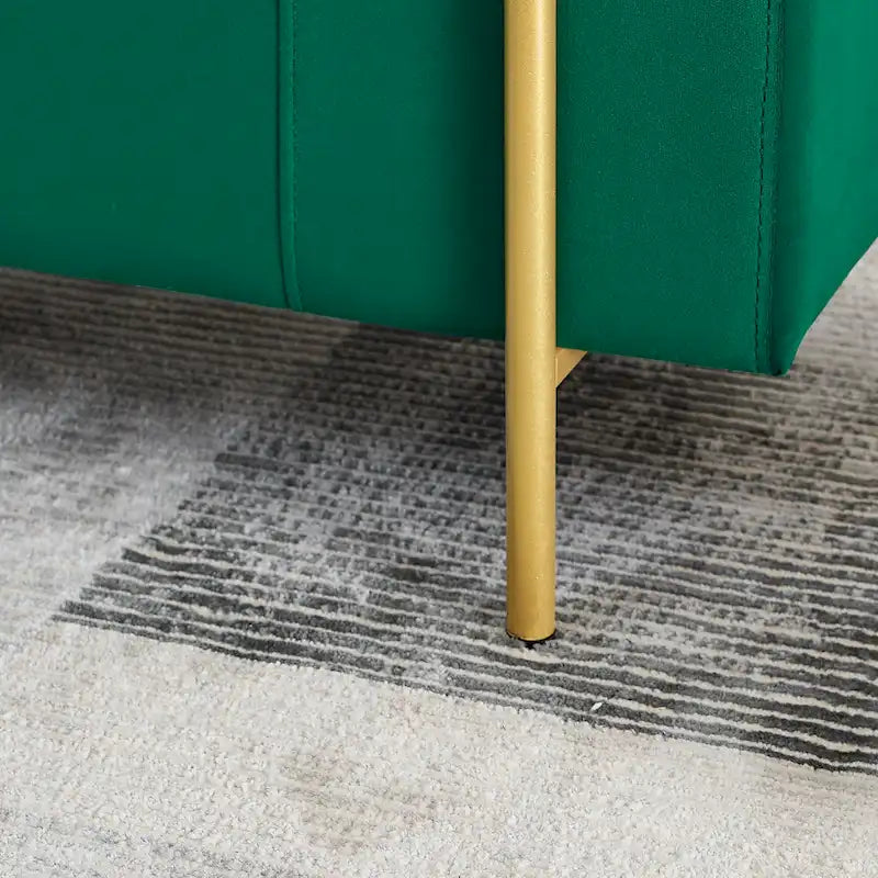 Storage Bench with Cylindrical Arms - Linen Upholstered Ottoman