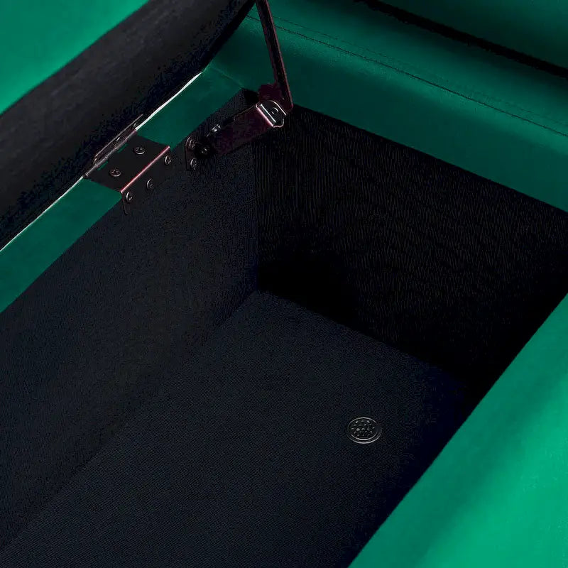 Storage Bench with Cylindrical Arms - Linen Upholstered Ottoman