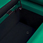 Storage Bench with Cylindrical Arms - Linen Upholstered Ottoman