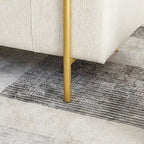 Storage Bench with Cylindrical Arms - Linen Upholstered Ottoman