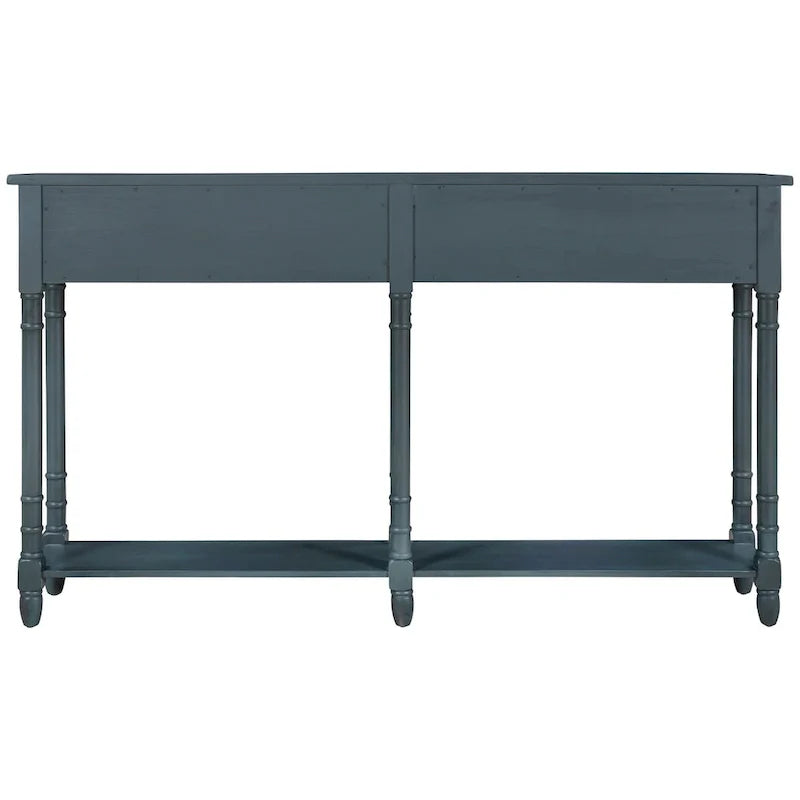 Black Console Table with 2 Drawers and Bottom Shelf