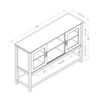 Grey Buffet Table for 4-6 People with Glass Sliding Doors