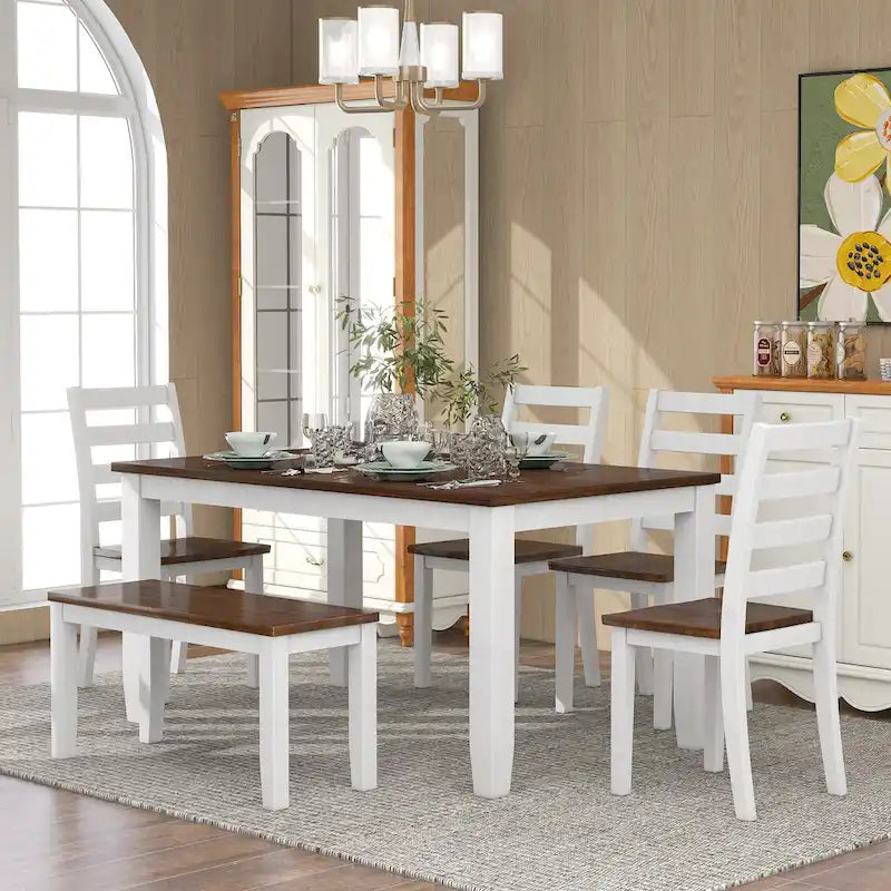Oak Round Pedestal Dining Table for 6 - Natural Wood Finish