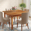 Brown / Black Square Dining Table – Cracked Oak Finish, Solid Wood Legs, Seats 2–4
