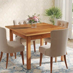 Brown / Black Square Dining Table – Cracked Oak Finish, Solid Wood Legs, Seats 2–4