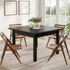 Brown / Black Square Dining Table – Cracked Oak Finish, Solid Wood Legs, Seats 2–4
