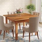 Brown / Black Square Dining Table – Cracked Oak Finish, Solid Wood Legs, Seats 2–4
