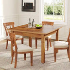 Brown / Black Square Dining Table – Cracked Oak Finish, Solid Wood Legs, Seats 2–4