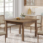 Brown / Black Square Dining Table – Cracked Oak Finish, Solid Wood Legs, Seats 2–4