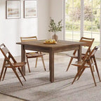 Brown / Black Square Dining Table – Cracked Oak Finish, Solid Wood Legs, Seats 2–4