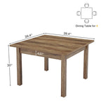 Brown / Black Square Dining Table – Cracked Oak Finish, Solid Wood Legs, Seats 2–4