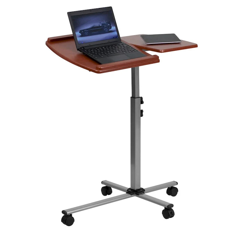 Mobile Laptop Desk - Cherry Top - Height Adjustable