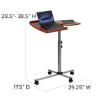 Mobile Laptop Desk - Cherry Top - Height Adjustable