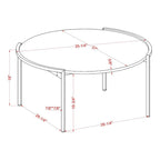 Round Coffee Table, Light Grey, Steel Frame