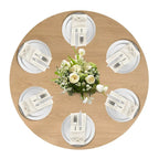 Oak Round Pedestal Dining Table for 6 - Natural Wood Finish