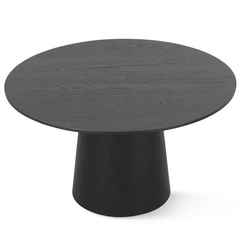 Oak Round Pedestal Dining Table for 6 - Natural Wood Finish