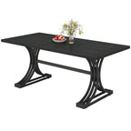 Faux Marble Dining Table with Gold Legs for 6-8