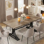 Faux Marble Dining Table with Gold Legs for 6-8