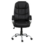 Mid-Back Ergonomic Office Chair - Black Faux Leather