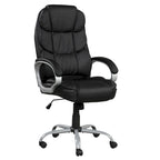 Mid-Back Ergonomic Office Chair - Black Faux Leather