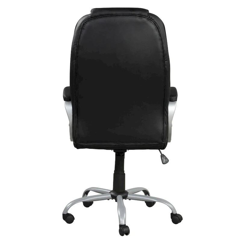 Mid-Back Ergonomic Office Chair - Black Faux Leather